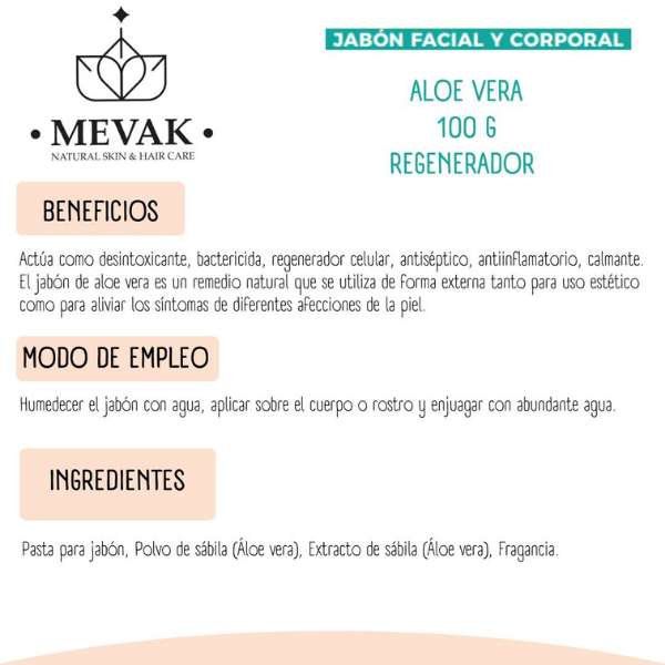 Jabón Facial y Corporal de Aloe Vera 100g