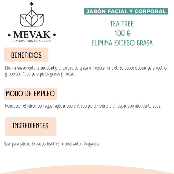 Jabón Facial y Corporal de Tea Tree 100g