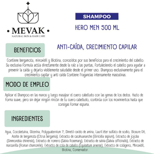Shampoo Hero Hair Men 500 ml
