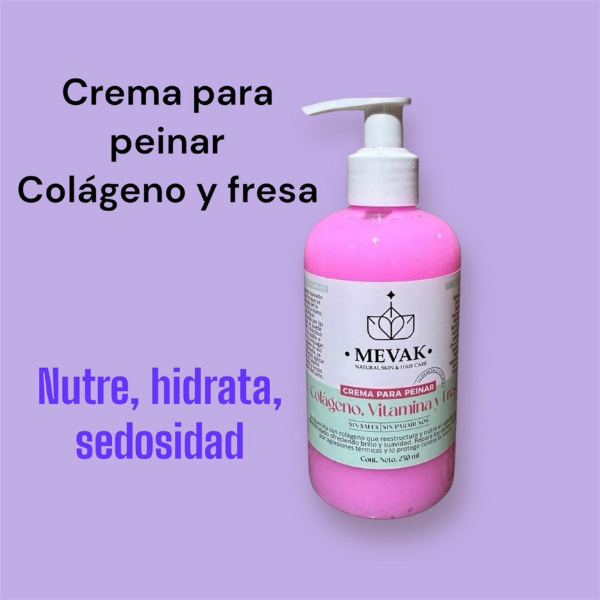 Crema para peinar de Colágeno, Vitaminas y Fresa 250ml