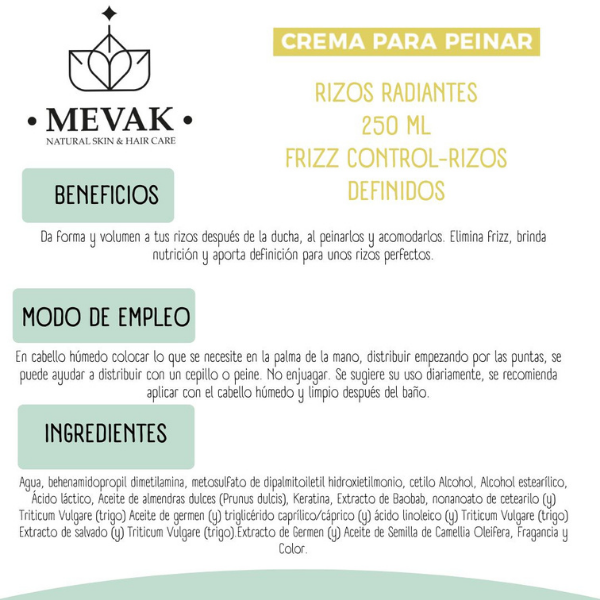Crema para peinar Rizos Radiantes 250 ml