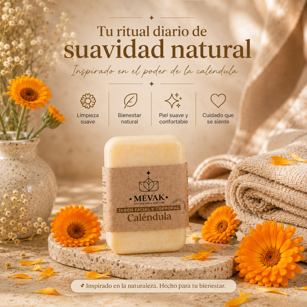 Jabón Facial y Corporal de Caléndula 100g