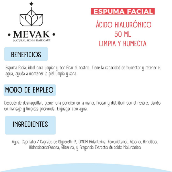 Espuma Facial Ácido Hialurónico 50 ml