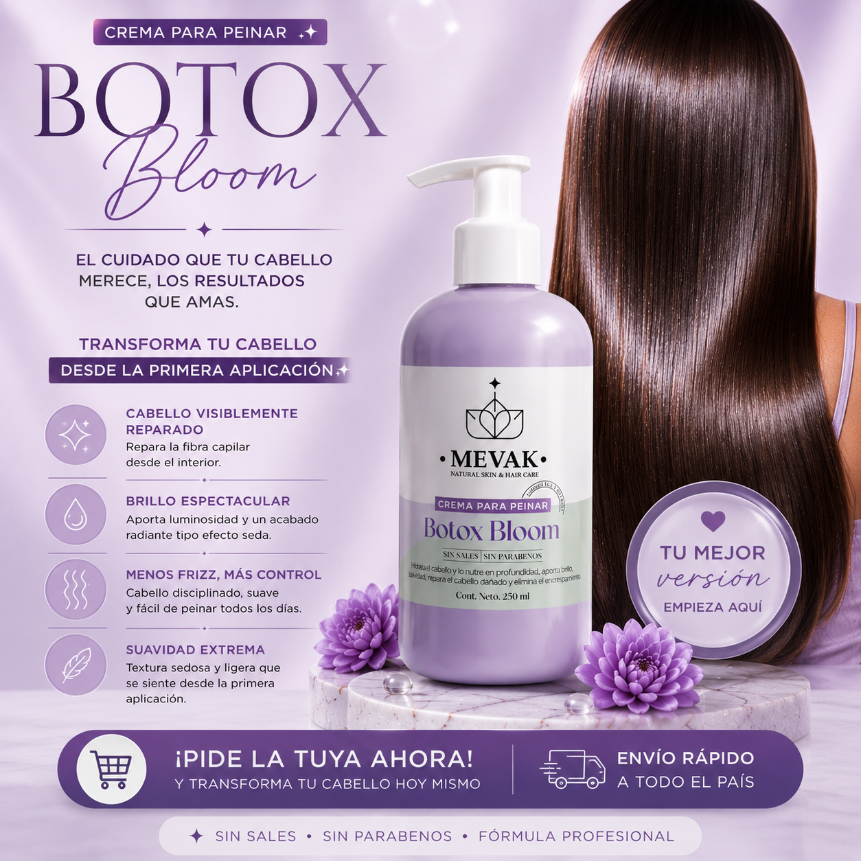 Crema para peinar Botox Bloom 250 ml