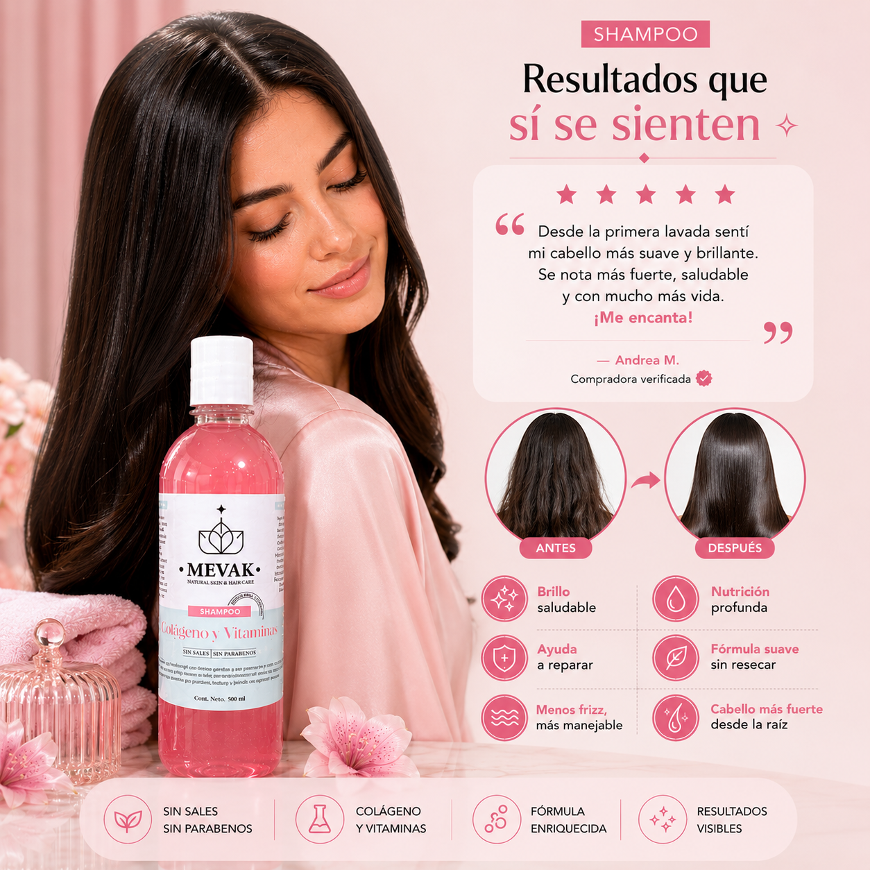Shampoo Colágeno y Vitaminas 500 ml
