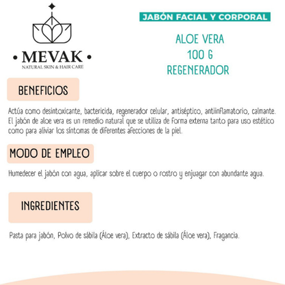 Jabón Facial y Corporal de Aloe Vera 100g