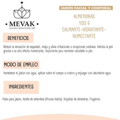 Jabón Facial y Corporal de Almendras 100g