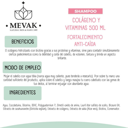 Shampoo Colágeno y Vitaminas 500 ml