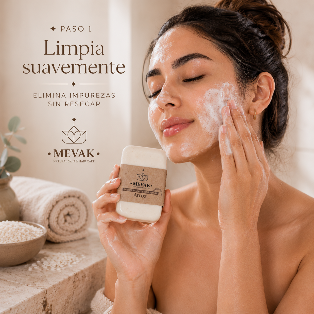 Jabón Facial y Corporal de Arroz 100 g