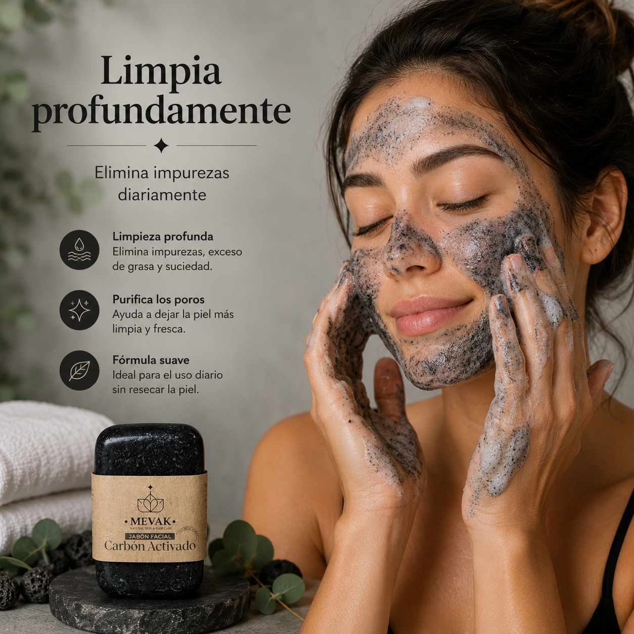 Jabón Facial de Carbón Activado 100 g