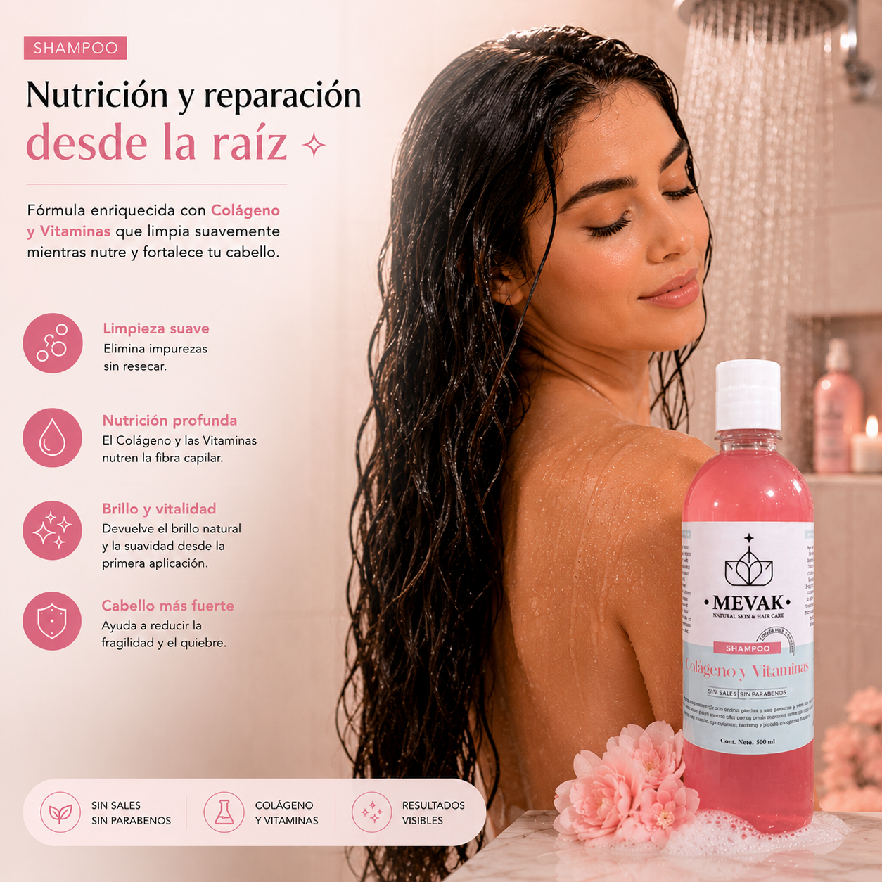 Shampoo Colágeno y Vitaminas 500 ml