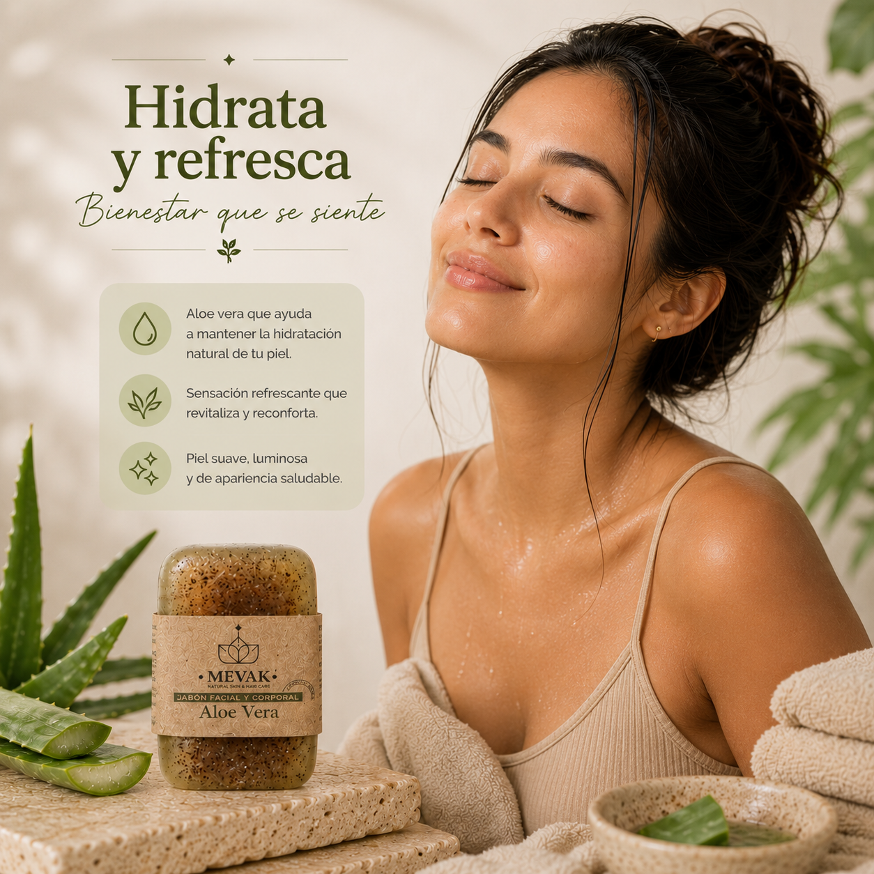 Jabón Facial y Corporal de Aloe Vera 100g