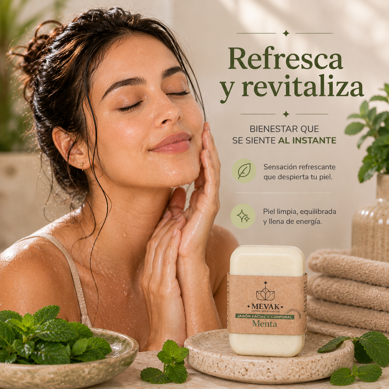 Jabón Facial y Corporal de Menta 100g