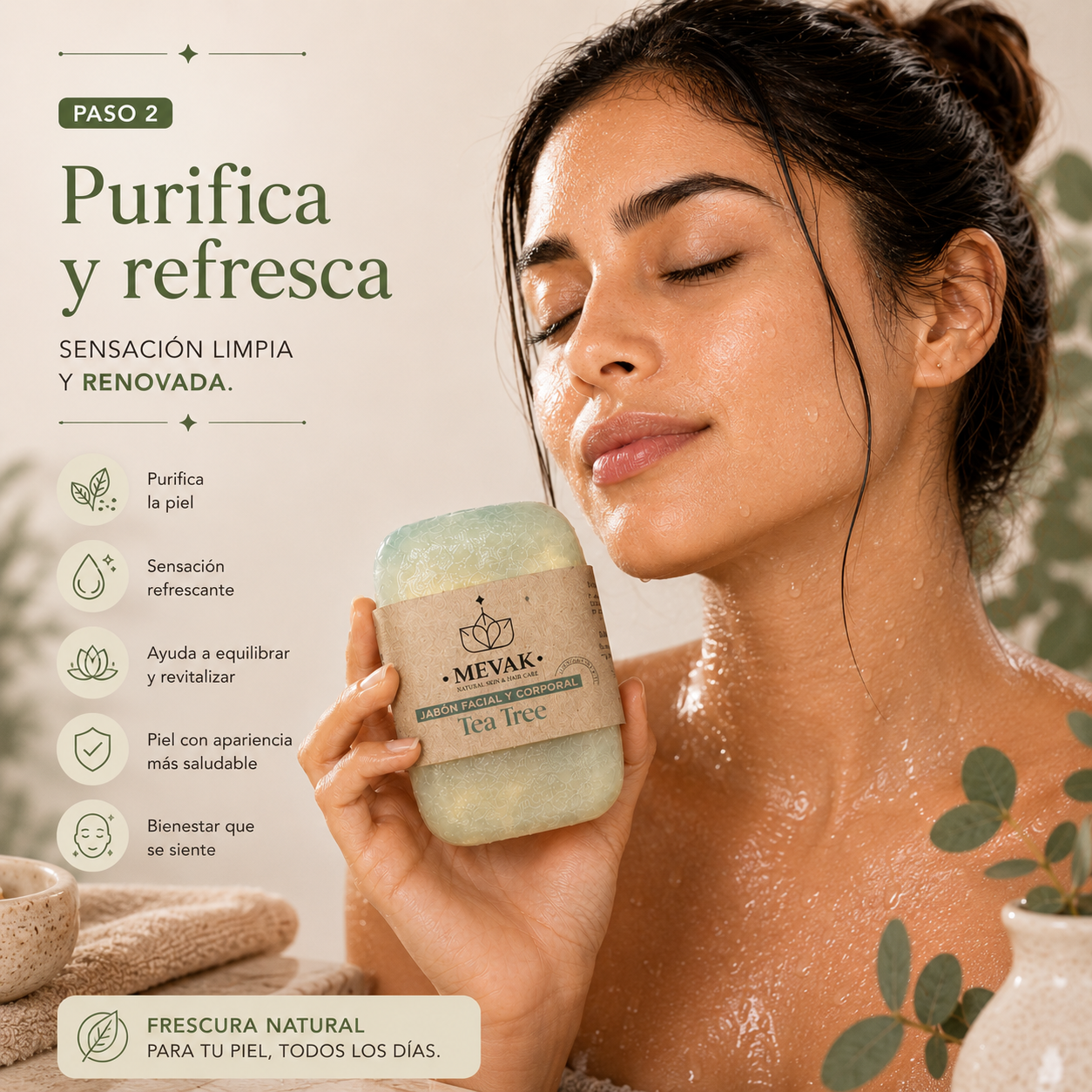 Jabón Facial y Corporal de Tea Tree 100g