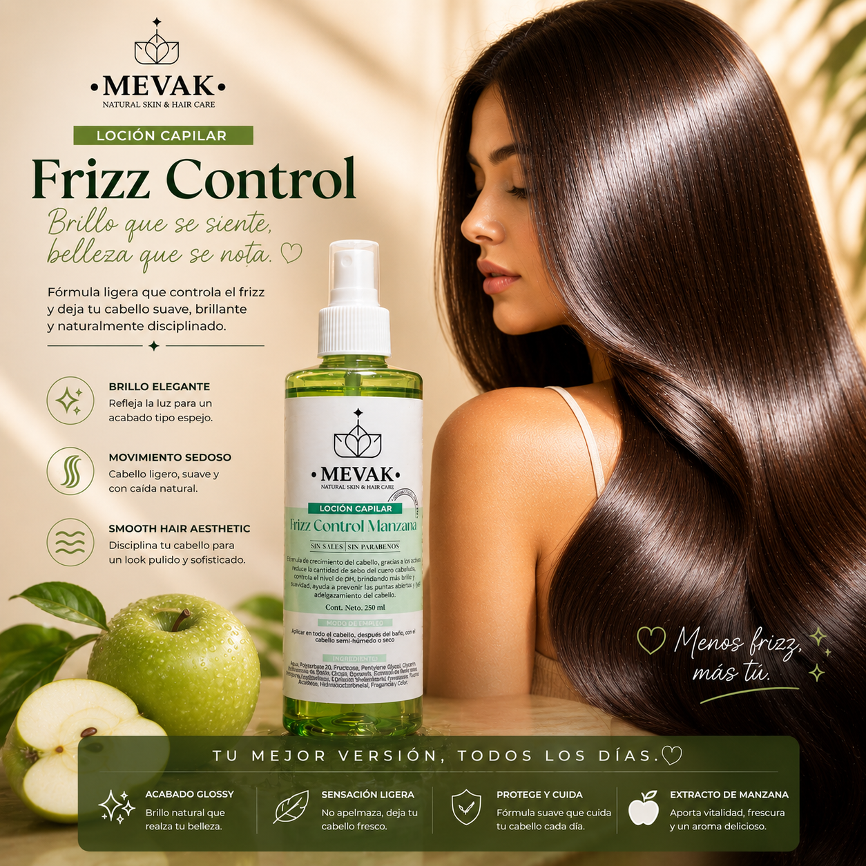 Loción capilar Frizz Control Manzana 250 ml