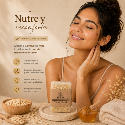 Jabón Facial y Corporal de Avena y Miel 100 g