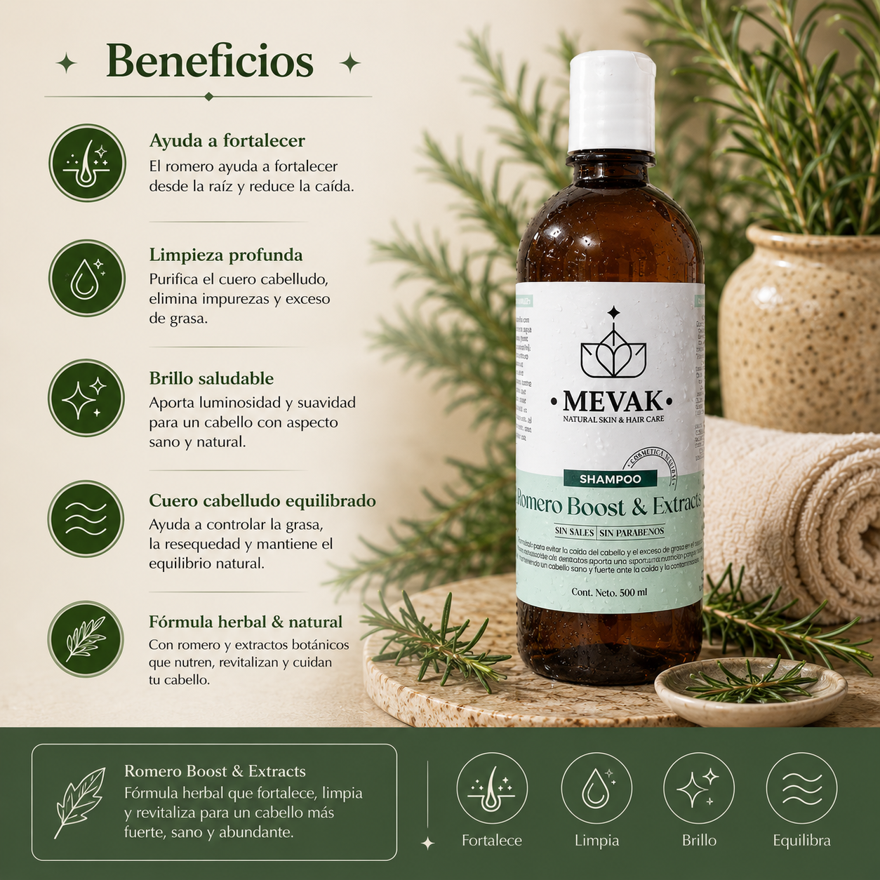 Shampoo Romero Boost & Extracts 500 ml