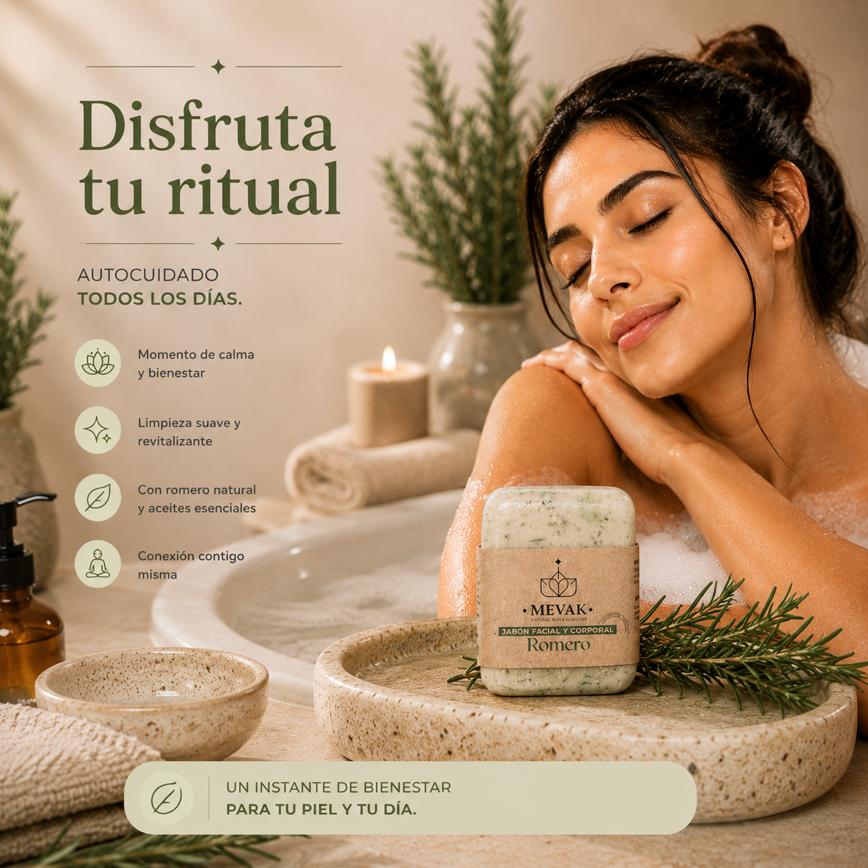 Jabón Facial y Corporal de Romero 100g