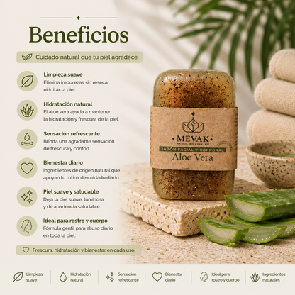Jabón Facial y Corporal de Aloe Vera 100g