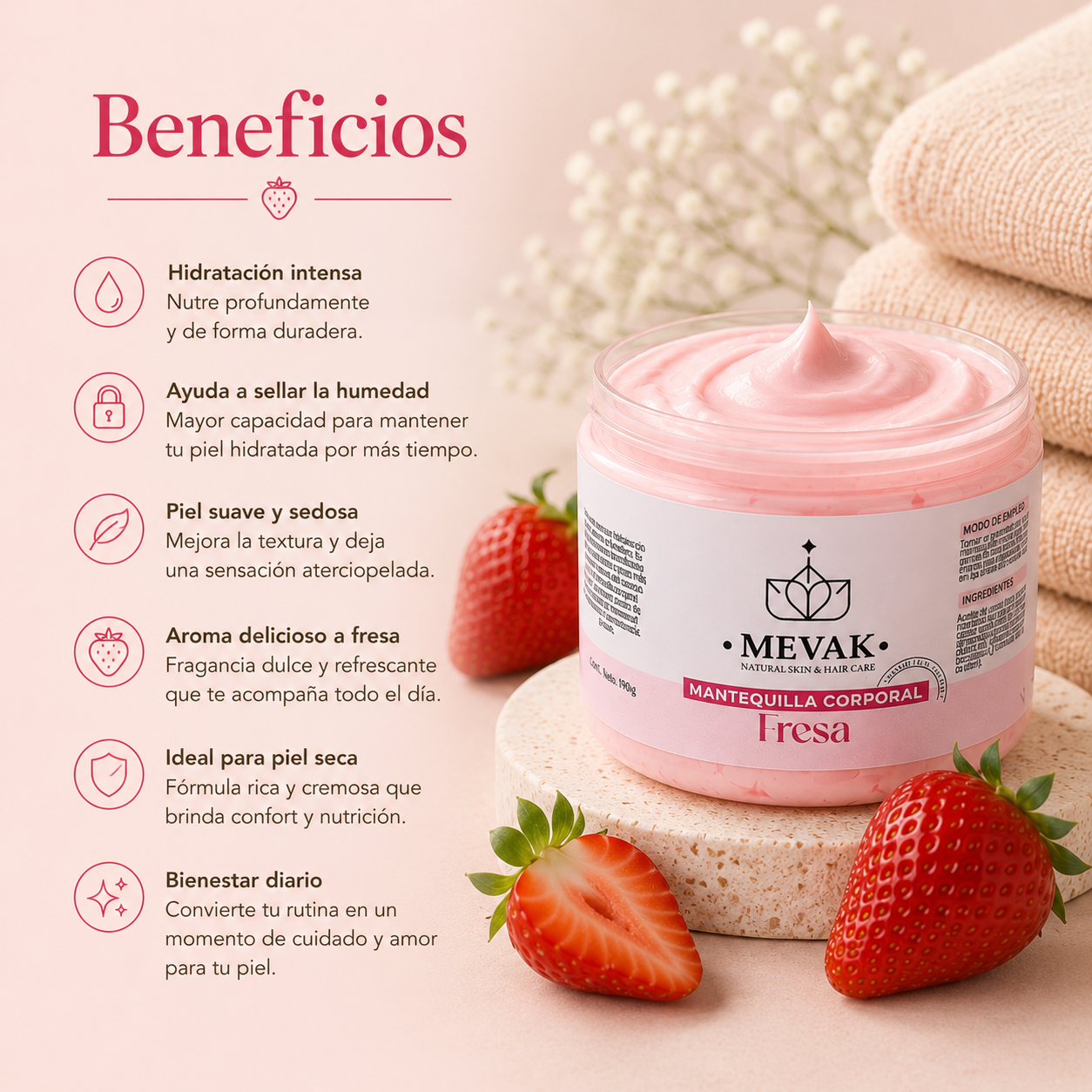 Mantequilla Corporal de Fresa 190 g