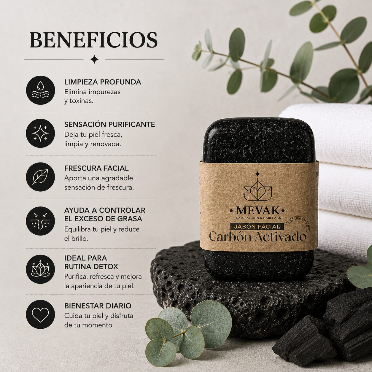 Jabón Facial de Carbón Activado 100 g