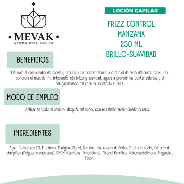 Loción capilar Frizz Control Manzana 250 ml