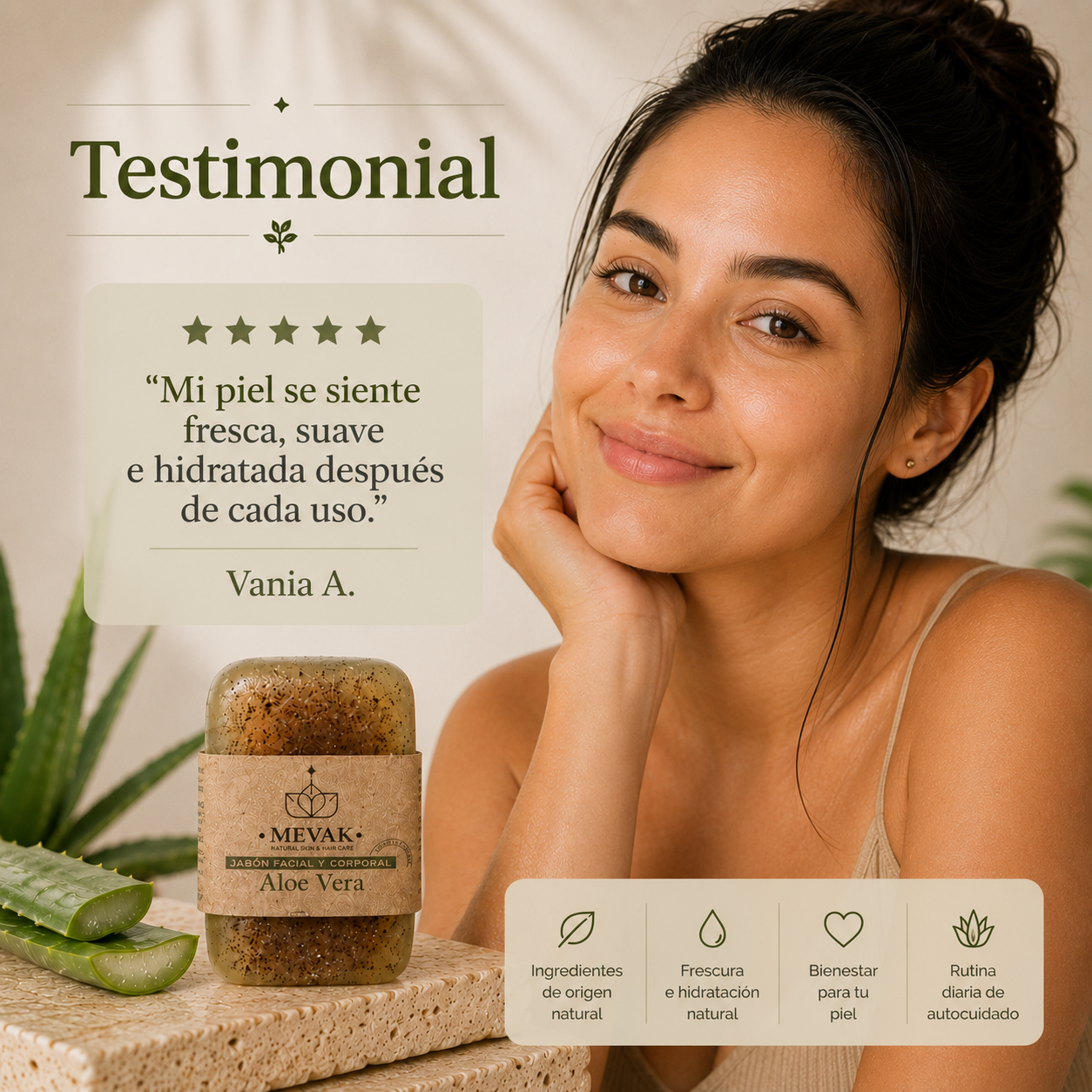 Jabón Facial y Corporal de Aloe Vera 100g