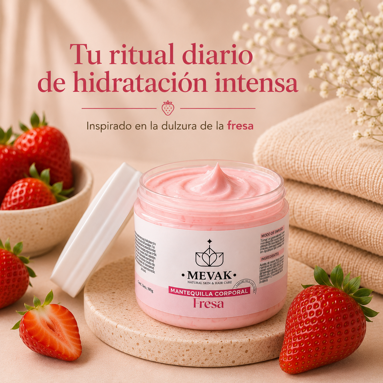 Mantequilla Corporal de Fresa 190 g