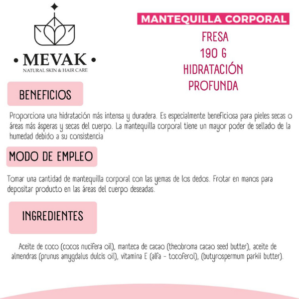 Mantequilla Corporal de Fresa 190 g