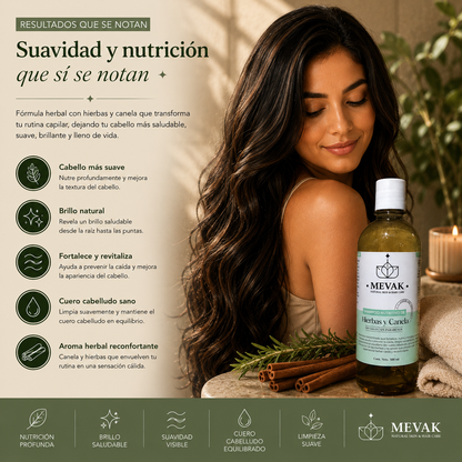Shampoo Nutritivo de Hierbas y Canela 500 ml