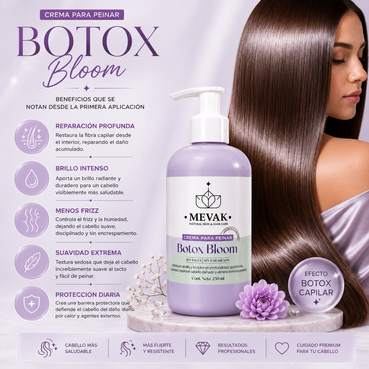Crema para peinar Botox Bloom 250 ml