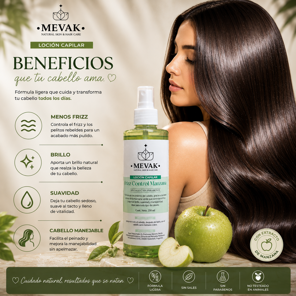 Loción capilar Frizz Control Manzana 250 ml