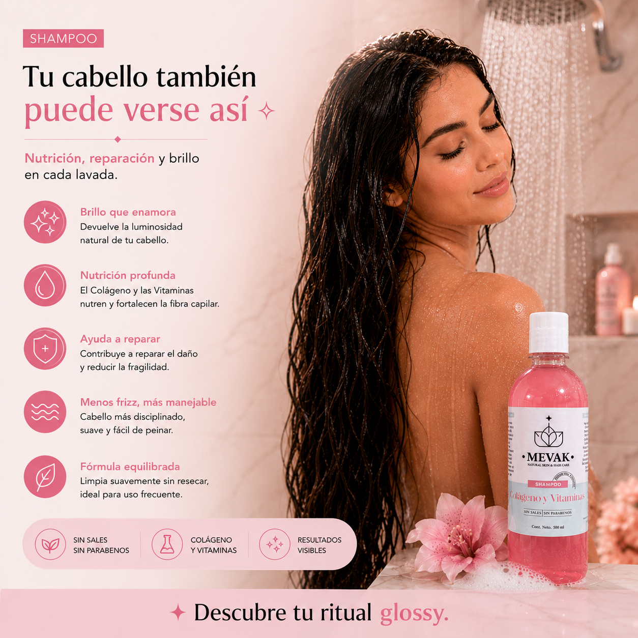 Shampoo Colágeno y Vitaminas 500 ml