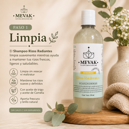 🌿 Ritual Capilar Rizos Radiantes MEVAK