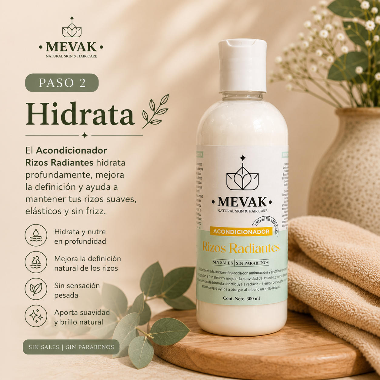 🌿 Ritual Capilar Rizos Radiantes MEVAK