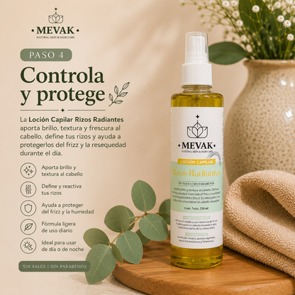 🌿 Ritual Capilar Rizos Radiantes MEVAK