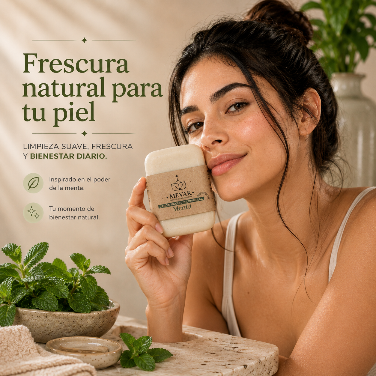 Jabón Facial y Corporal de Menta 100g