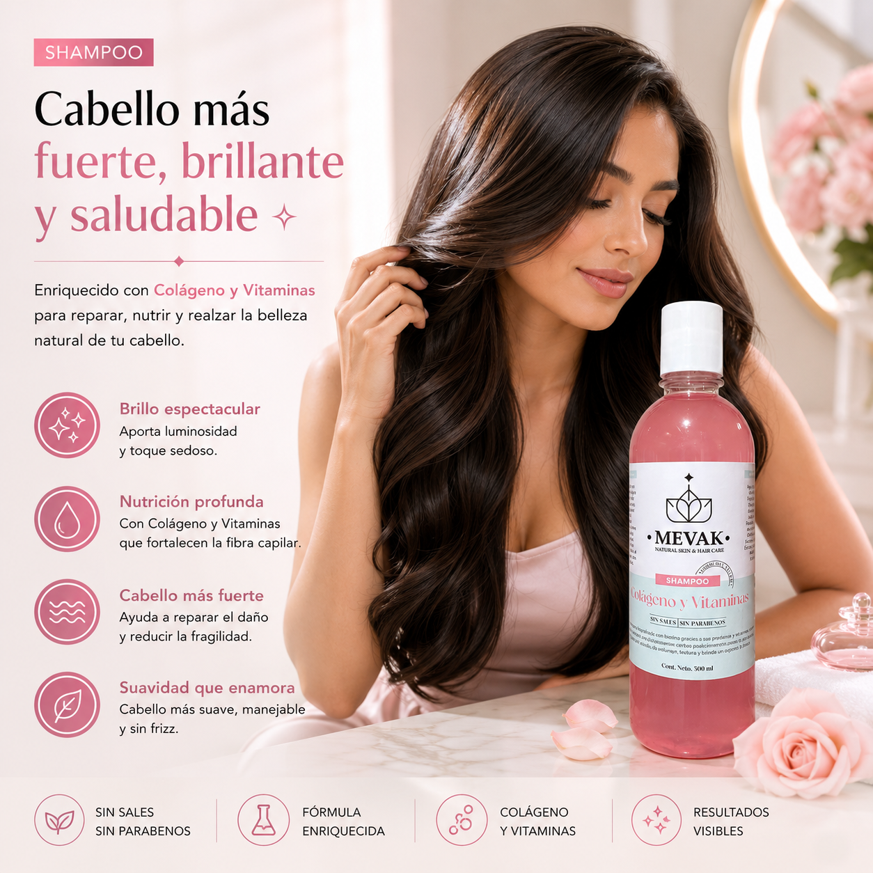 Shampoo Colágeno y Vitaminas 500 ml