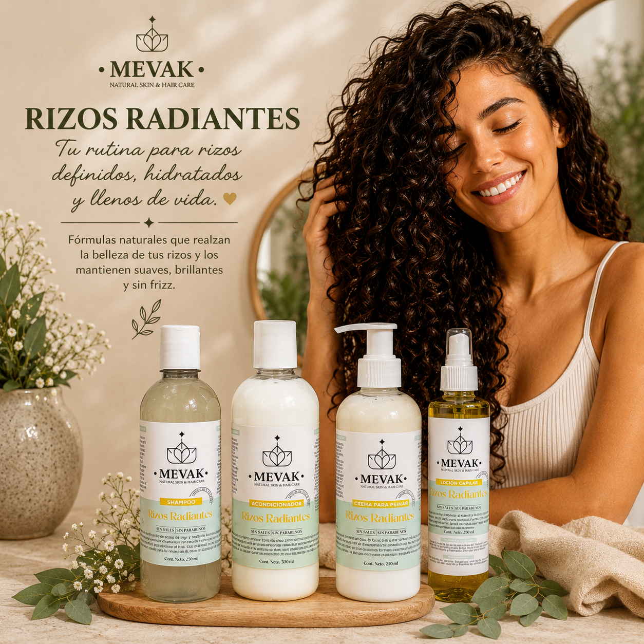 🌿 Ritual Capilar Rizos Radiantes MEVAK