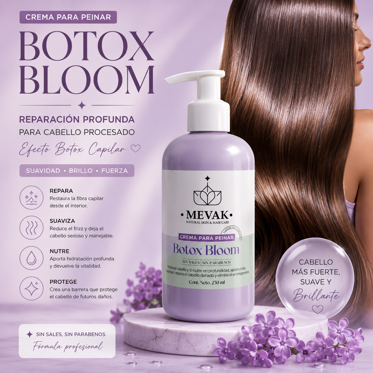 Crema para peinar Botox Bloom 250 ml
