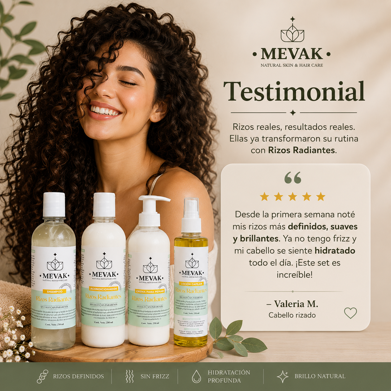 🌿 Ritual Capilar Rizos Radiantes MEVAK