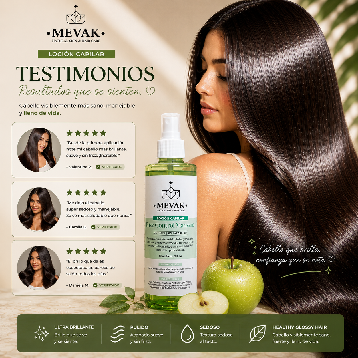 Loción capilar Frizz Control Manzana 250 ml