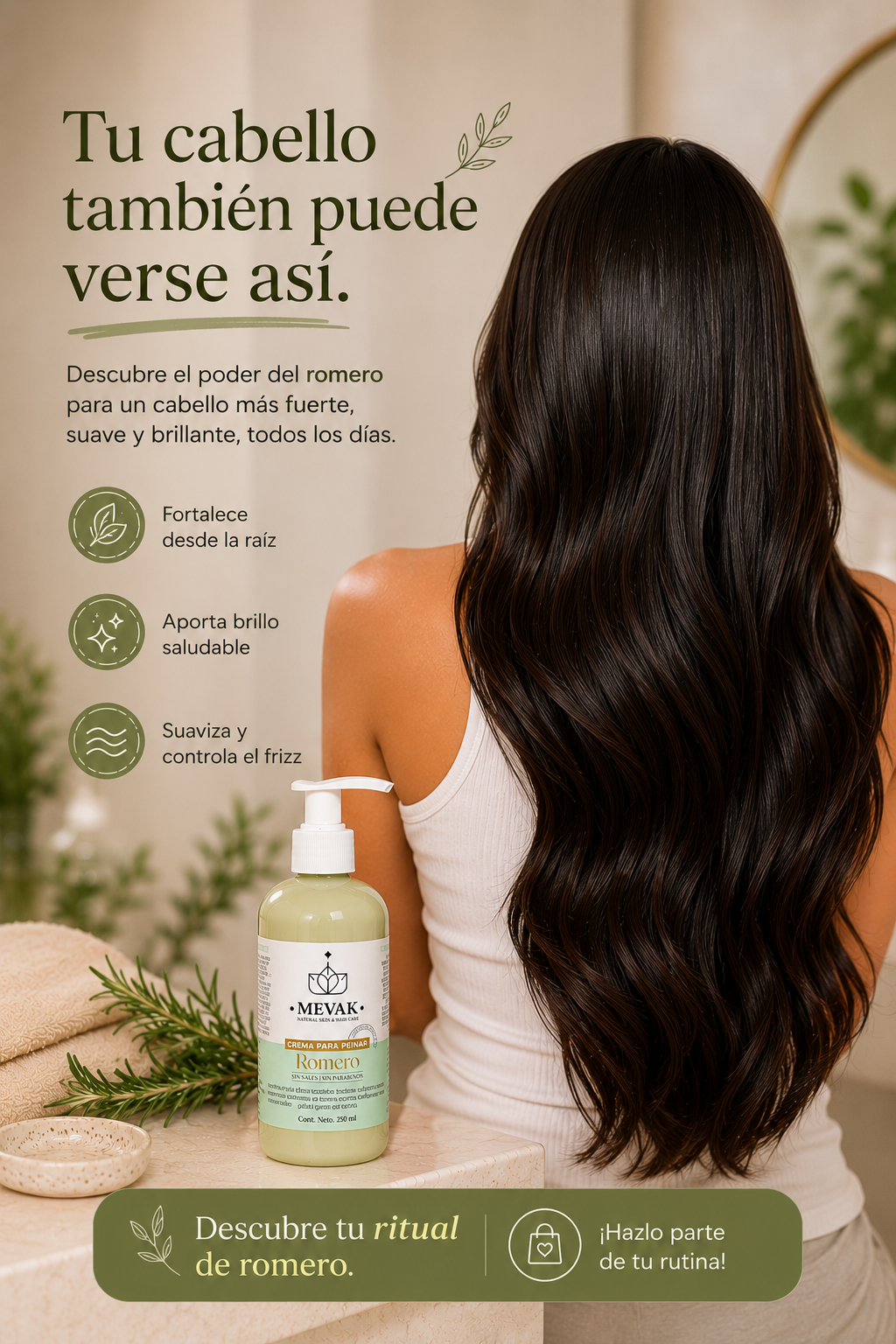 Crema para peinar de Romero 250 ml