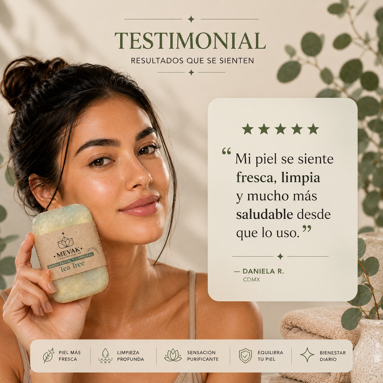 Jabón Facial y Corporal de Tea Tree 100g